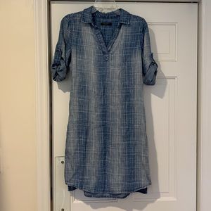 Max Jeans Roll Up Sleeves w/ Pockets Chambray Dress